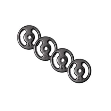 Imagem de Kit Anilhas Vazadas De Ferro Pintadas 4 Peças De 5kg - Camarx