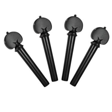 Imagem de Cravelhas Ébano Violino 4/4 Coração - Kit 4 Unidades - Orquezz