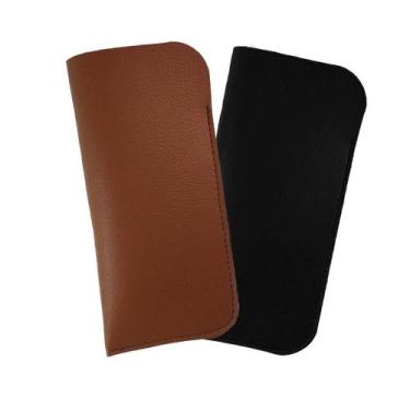 Imagem de Kit 2 Estojo Para Óculos De Sol Capinha Fina Preto/Marrom - Oculos20V,