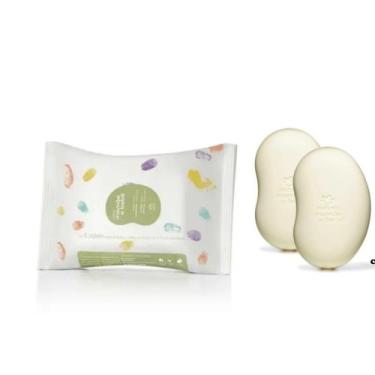 Imagem de kit mamae bebe lenço e 2 sabonetes - natura