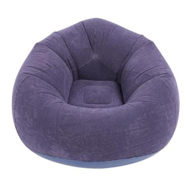 Imagem de Cadeira Inflável Sofá, Reunindo-se PVC Air Sofa Simples Cadeira Inflável Blow Up Sofá para Sala de Estar Quarto Varanda Escritório (azul escuro)