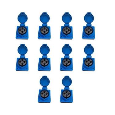 Imagem de 10 pc Tomada Embutir 3P+T 32A 9H Azul 220/250V - 000021