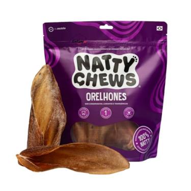 Imagem de Mordedor Orelha Bovina Natural Desidratada Orelhones Natty Chews Para Cães - 3 Unidades