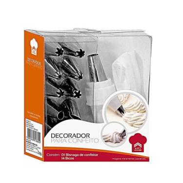 Imagem de Kit Confeiteiro Decorador para Confeitos com 12 Bicos e Bisnaga - Art 