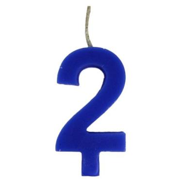 Imagem de Vela Para Festa De Aniversário Nº 2 Azul Com 1 Unidade - Festhamires