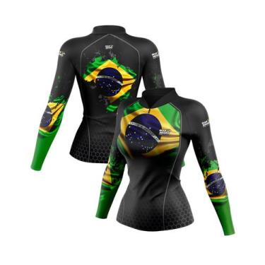 Imagem de Camiseta de Pesca Feminina Brasil Mar Negro Com Luvinha na Manga e Pro