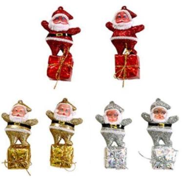 Imagem de Pendente papai noel com presente colors 4 pecas na solapa - Rio Master