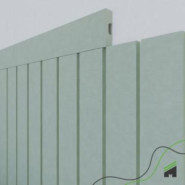 Imagem de Painel Ripado Cabeceira Quarto Cama Casal - Play+ Verde - Meu Rodapé