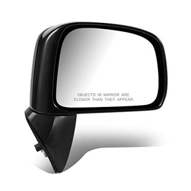 Imagem de DNA Motoring OEM-MR-NI1321244 Espelho retrovisor dobrável preto operado manualmente, lado direito, ajustável, não aquecido, compatível com Versa 2009-2011