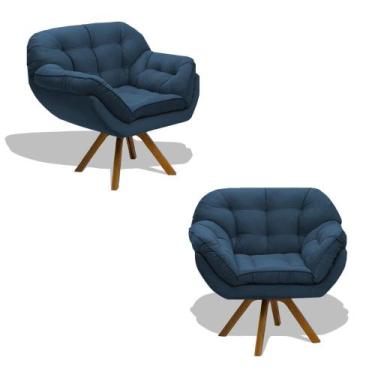 Imagem de Kit 02 Poltrona Miami Cadeira Base Giratória Salão Escritorio Consultó