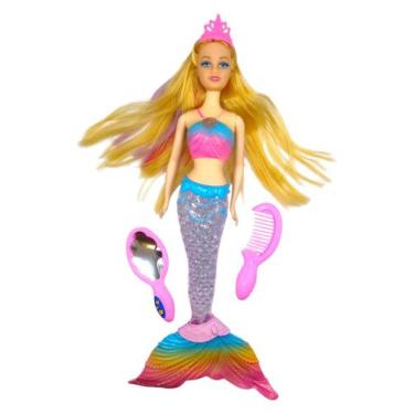 Imagem de Boneca Sereia Mágica Articulada Canta Brilha e Acessórios  - generica
