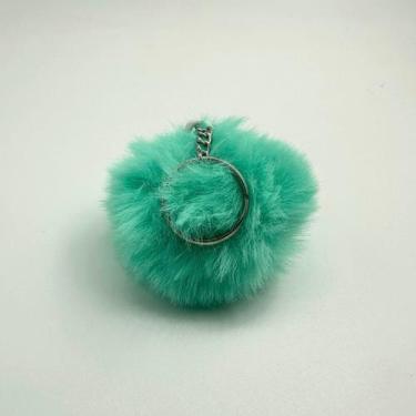 Imagem de Chaveiro Pompom Pelúcia Verde Mar 70 mm (3 Un) - Redelease