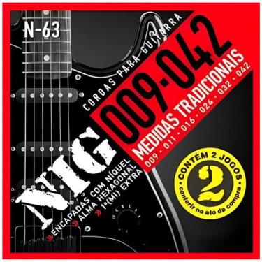 Imagem de Encordoamento Guitarra Nig N-63 .009 - 042 Kit 2 jogos PR2N63L - Rouxi