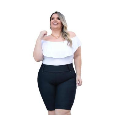 Imagem de Bermuda feminina cotton com elastano kit c/3 barata sku:bc20 - R.S MOD