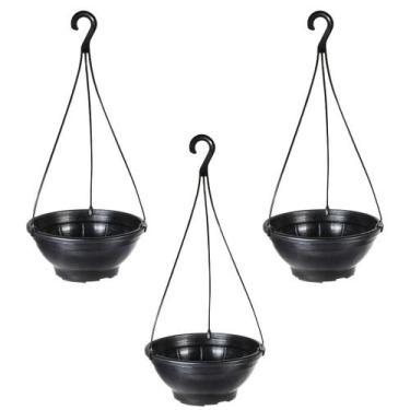Imagem de Kit 3 Vasos Redondo 23 cm para Pendurar Plantas - BRASAMI