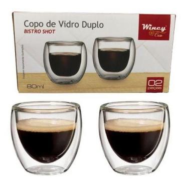 Imagem de Copo De Dose De Vidro Duplo Shot Drink Tequila Elegante 80ml - Kadê