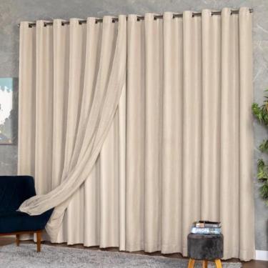 Imagem de Cortina Gaze de Linho com Blackout em Tecido 6,00 x 2,80 para Sala ou 