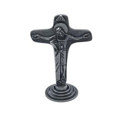 Imagem de Crucifixo da Unidade de Mesa Metal Prata Velha 8 cm - FORNECEDOR 12