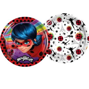 Imagem de Prato papel Ladybug Miraculus - Kit c 12 unidades - regina