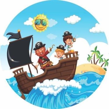 Imagem de Painel Festa Redondo C/ Elástico 1,50m Piratas - Fadrix