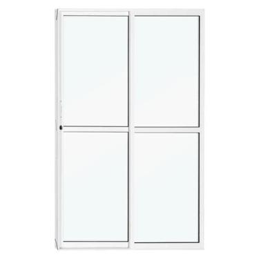 Imagem de Porta de Correr em Alumínio Branco 210x150x10 cm 2 Folhas Esquerda VL 