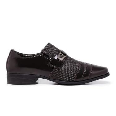 Imagem de Sapato Masculino Social Bico Quadrado Fino Moderno - Schiareli, Marrom