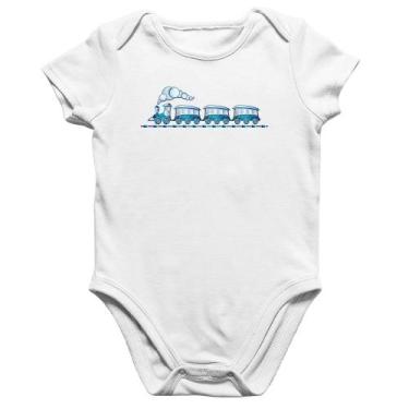 Imagem de Body Bebê Algodão Trenzinho Brinquedo - Foca na Moda, Branco, P