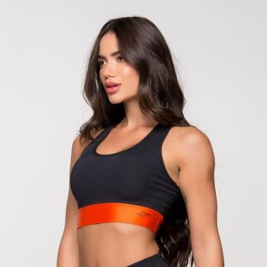 Imagem de Top Fitness Poliamida Nadador com Detalhe Laranja Londres - LOT FITNES