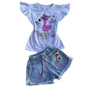 Imagem de Conjuntos jeans infantil para meninas. - MC MODA KIDS, Flamingo, G VES