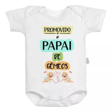 Imagem de Body Baby Branco Bebê Roupinha Promovido a Papai de Gêmeos - GMH, P