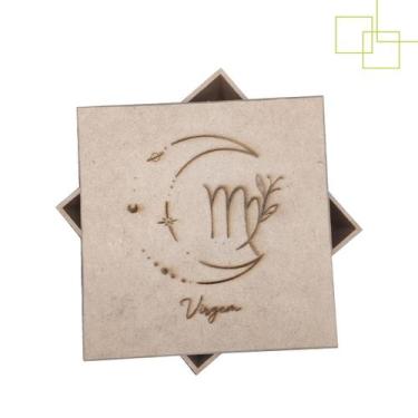 Imagem de Caixa Presente em MDF Horoscopo Zodíaco Signo de Virgem 12x12x5 - Expr