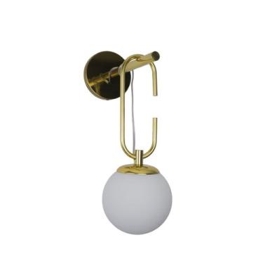 Imagem de Lustre Arandela Gancho Bola Globo Dourada 262 - ILUMINAMUNDO