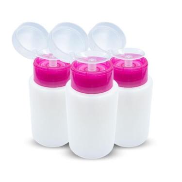 Imagem de Kit 3 Porta Acetona Plástico Removedor Esmalte Dosador 160ml - Arte Se