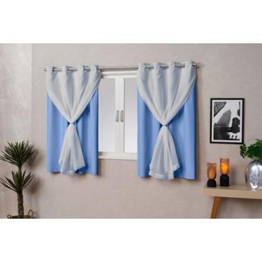 Imagem de Cortina Black out  PVC com Voil com Argola 2,00x1,30 corta a luz -Filo