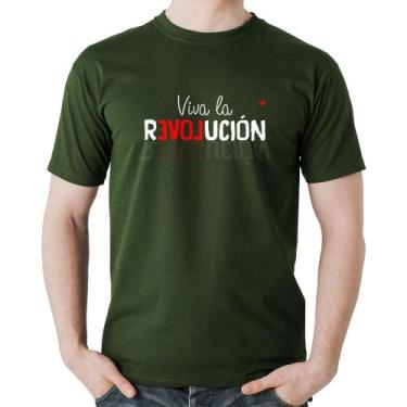 Imagem de Camiseta Algodão Viva la Revolución - Foca na Moda, Musgo, G