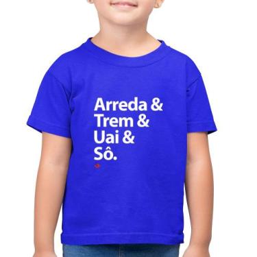 Imagem de Camiseta Algodão Infantil Arreda & Trem & Uai & Sô - Foca na Moda, Azu
