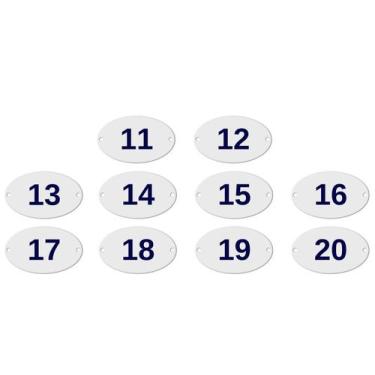 Imagem de Kit Com 10 Números Oval PVC  Numerador 1 ao 20 - Danti, 11 ao 20 - 10 
