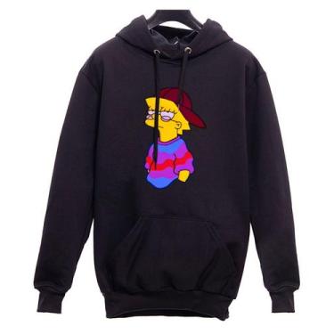 Imagem de Moletom Canguru Lisa Indie Simpson Rap Tumblr - SEMPRENALUTA , Preto, 