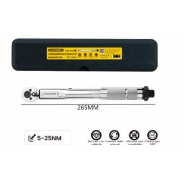 Imagem de Torquimetro estalo p/ soquete 1/4 5-25 n.m bom-1244 - Bomder