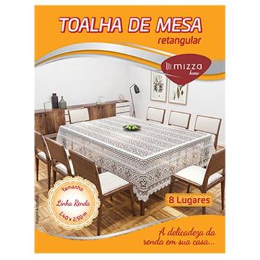 Imagem de Toalha De Mesa Retangular Para 8 Lugares 1,40 X 2,50 Renda - Mizza