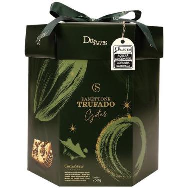 Imagem de Panetone Trufado Premium Gotas Chocolate Recheado Cobertura 750g Grand