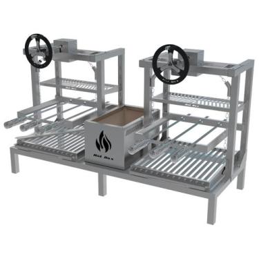 Imagem de Churrasqueira Parrilla Argentina Para Alvenaria 118X45 Com Elevação e 