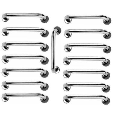 Imagem de Barra de Apoio 40cm Aço Inox Kit 15 unidades Idoso Acessibilidade Cade