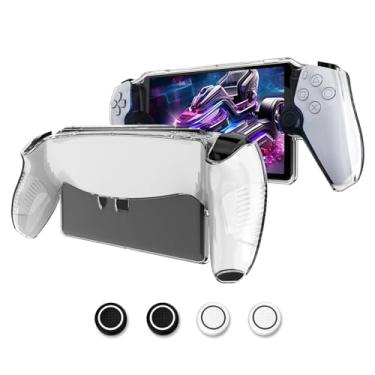 Imagem de Aircawin Clear Case for Sony PlayStation Portal Case,PS5 Portal Case with Ergonomic Grip&8pcs Thumb Stick Cap,Shockproof Lightwheight Soft TPU Case for Playstation Portal Remote Player Game Case-Clear