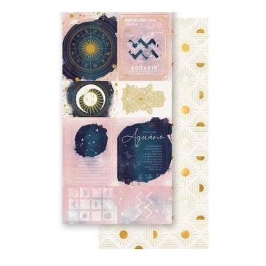 Imagem de Papel Scrapbook Signo Aquário Sdh-011 15x29,5cm Litoarte