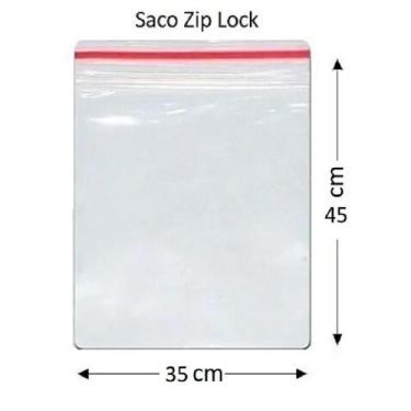 Imagem de 100 Sacos Saquinho Zip Lock Hermético 35x45cm Ziplock - Talge