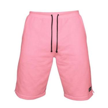 Imagem de Bermuda Moletom Masculina com 3 Bolsos Fenda Lateral Short Básico Casu