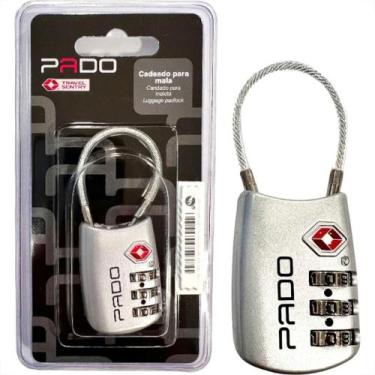 Imagem de Cadeado Para Mala Pado Tsa007 Personal 3 Segredos Prata - 52018285