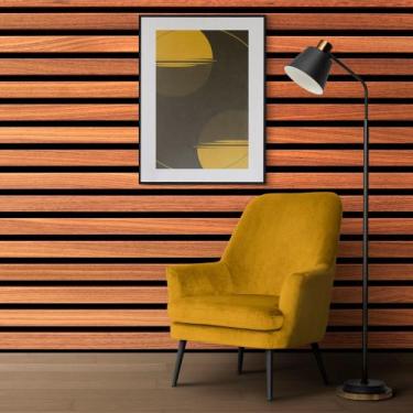 Imagem de Papel De Parede Adesivo Ripas De Madeira Clara Lavável - AUM Adesivos,