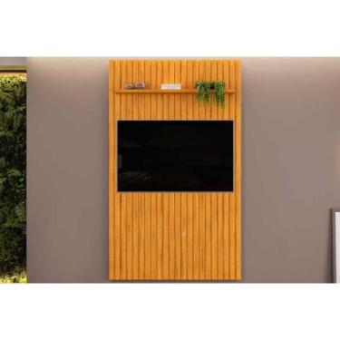 Imagem de Home p/ TV até 55 Pol Pratic Ripado c/ 1 Prateleira 143x240cm Cedro - 